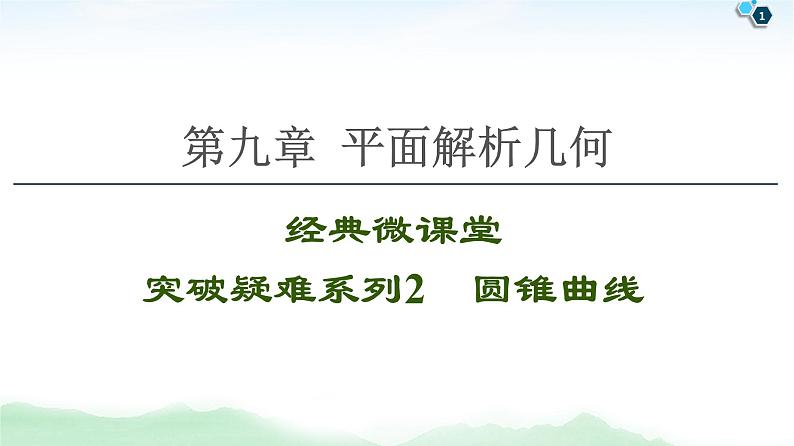 高中数学高考【经典微课堂】——突破疑难系列2 圆锥曲线 课件练习题第1页