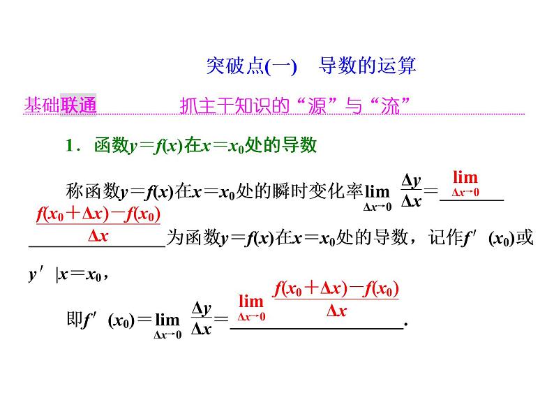 高中数学高考2018高考数学（理）大一轮复习课件：第三章 导数及其应用 第一节 变化率与导数、导数的计算02