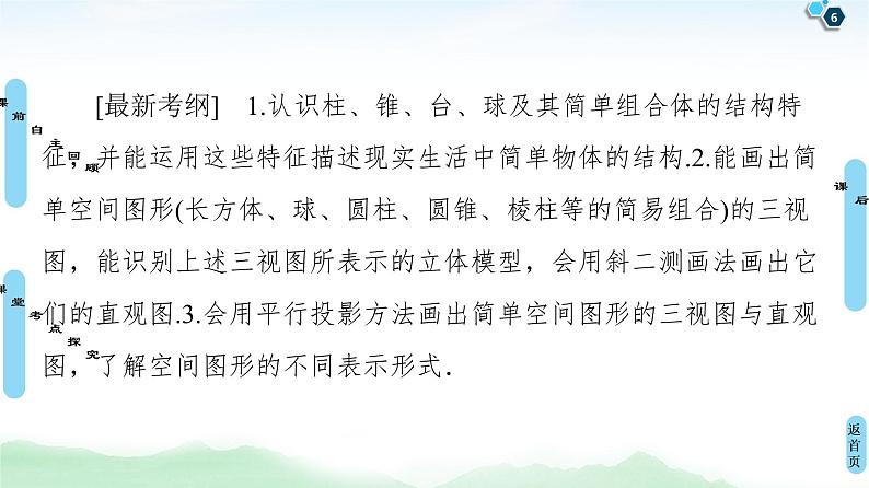 高中数学高考第1节 空间几何体的结构特征、三视图和直观图 课件练习题第6页
