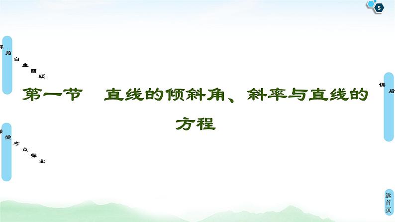高中数学高考第1节 直线的倾斜角、斜率与直线的方程 课件练习题第5页