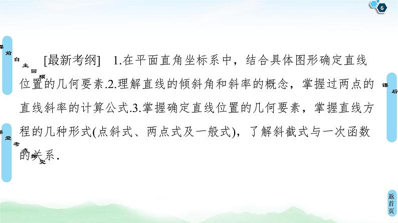 高中数学高考第1节 直线的倾斜角、斜率与直线的方程 课件练习题第6页