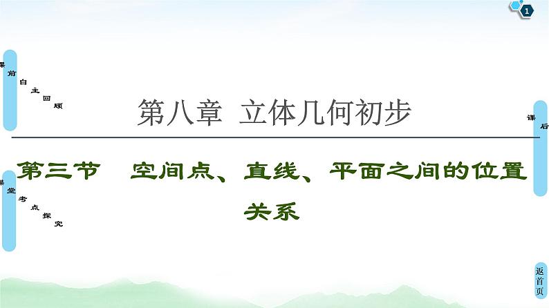高中数学高考第3节 空间点、直线、平面之间的位置关系 课件练习题01