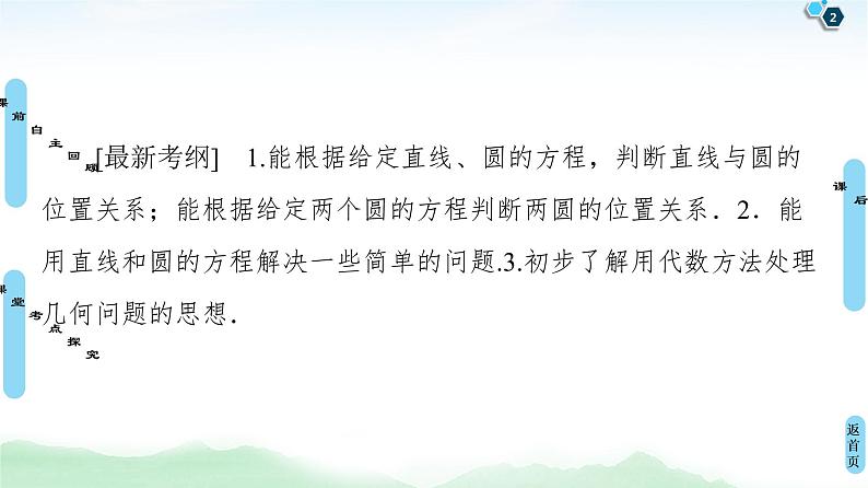 高中数学高考第4节 直线与圆、圆与圆的位置关系 课件练习题第2页