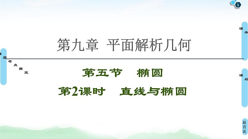 高中数学高考第5节 第2课时 直线与椭圆 课件练习题第1页