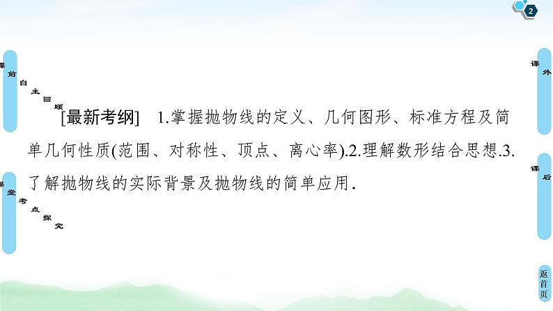 高中数学高考第7节 抛物线 课件练习题02