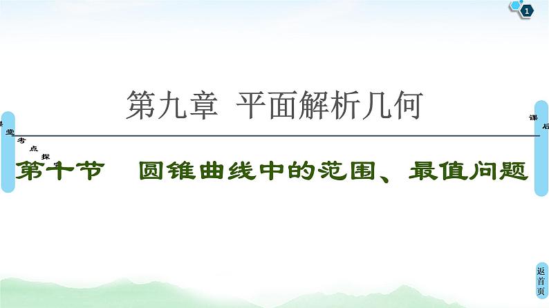 高中数学高考第10节 圆锥曲线中的范围、最值问题 课件01