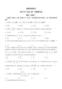 2023届湖南省长沙一中湘豫名校联考高三下学期3月第一次模拟考试数学（理科）试题（PDF版）