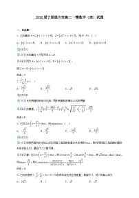 2022届宁夏银川市高三一模数学（理）试题含解析