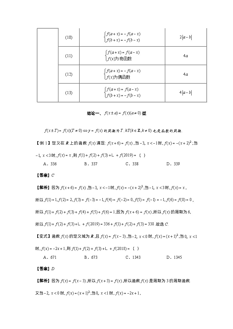 第8讲 函数的周期性-2023届高考数学二轮复习经典结论微专题02