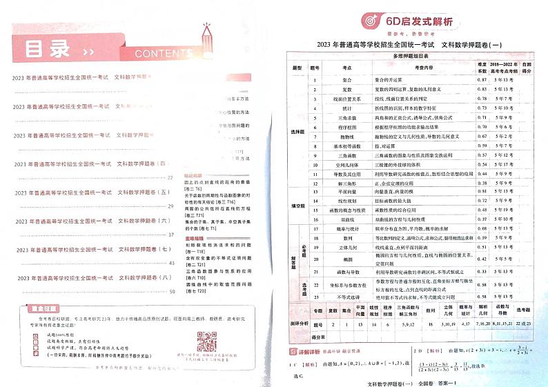 2023最后一卷押题卷文科数学试题01