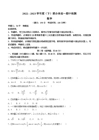 辽宁省沈阳市重点高中联合体2022-2023学年高一下学期期中检测数学试题