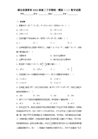 湖北省圆梦杯2023届高三下学期统一模拟（二）数学试题（含答案）