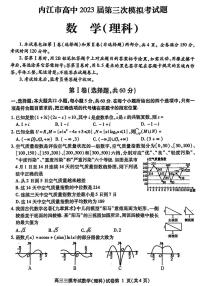 四川省内江市2023届高三第三次模拟考试数学（理科）试题