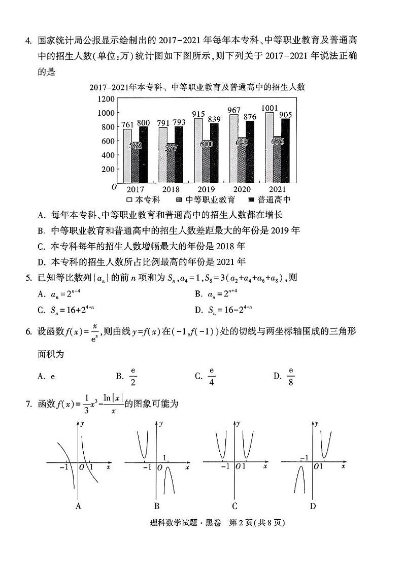 黑白卷理科数学两套(1)(1)第2页