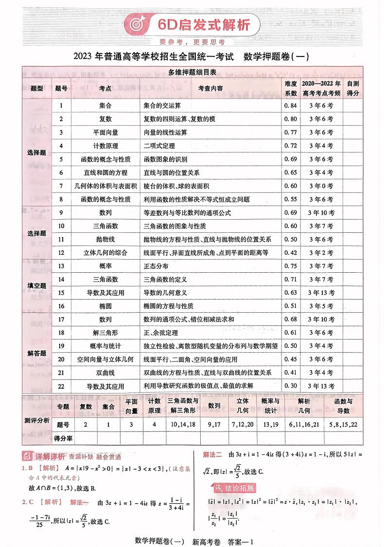 【23押题卷丨最后一卷丨新高考】数学答案解析第3页