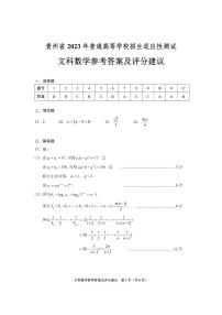 贵州省2023年高三适应性考试文数试卷及参考答案