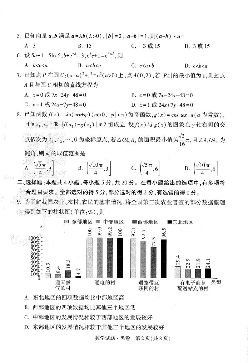 【23押题卷丨黑白卷丨新高考】数学黑卷+白卷及答案解析02