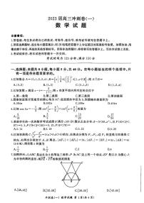广东省深圳市2023届高三下学期4月高考冲刺卷一数学试题