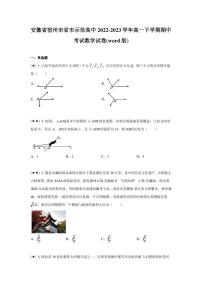 安徽省宿州市省市示范高中2022-2023学年高一下学期期中考试数学试卷(word版)