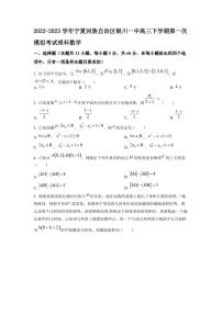 2022-2023学年宁夏回族自治区银川一中高三年级下册学期第一次模拟考试数学（理）试题