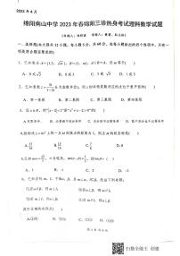 2023届四川省绵阳南山中学高三三诊热身考试理科数学试题