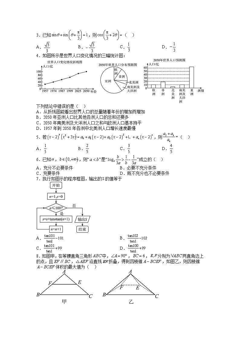 必刷卷01（乙卷理科）——【高考三轮冲刺】2023年高考数学考前20天冲刺必刷卷（原卷版）第2页