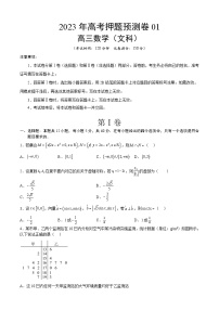 2023年高考押题预测卷01（乙卷文科）（考试版）A4数学