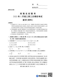 2023届湘豫名校联考高三下学期第三次模拟考试 理数
