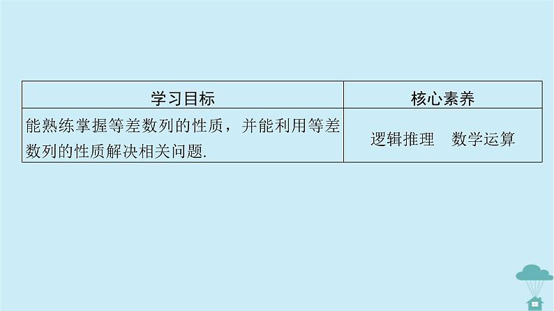 新教材2023年高中数学第四章数列4.2等差数列4.2.1等差数列的概念第2课时等差数列的性质及应用课件新人教A版选择性必修第二册第5页