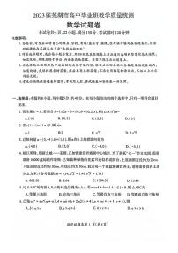安徽省芜湖市2023届高三下学期5月教学质量统测二模数学试卷+答案