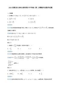 2023届黑龙江省哈尔滨市第六中学高三第二次模拟考试数学试题含解析