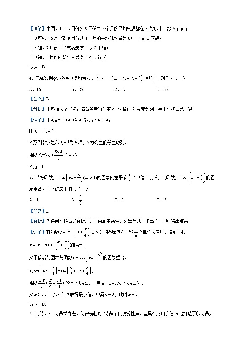 2023届四川省雅安市高三三模数学（文）试题含解析02