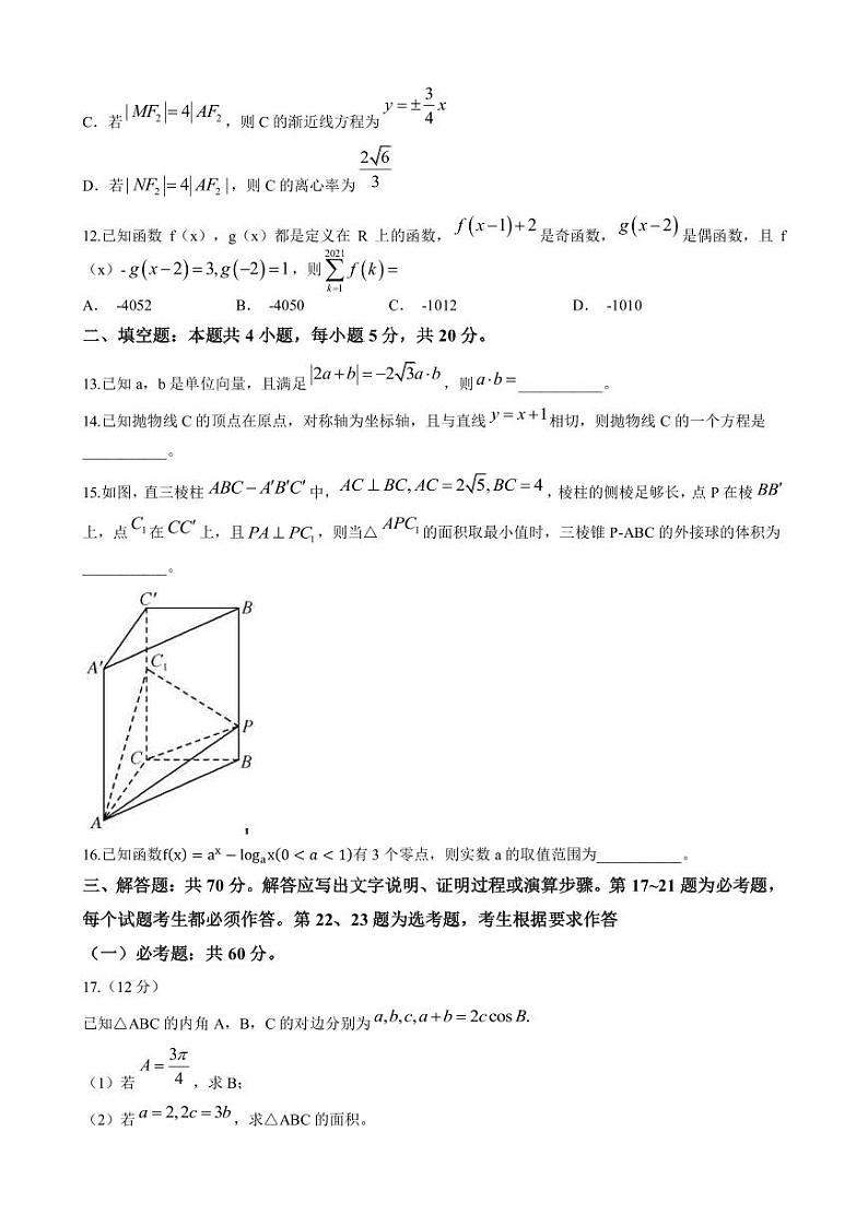 2023届江西省抚州市金溪县高三下学期5月高考仿真模拟考试数学（理）试题PDF版含答案03