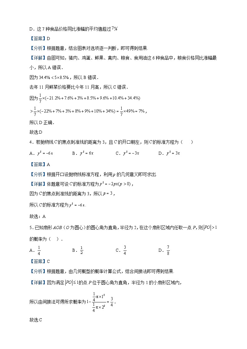 2023届四川省雅安市部分校高三下学期4月联考数学（文）试题含解析02
