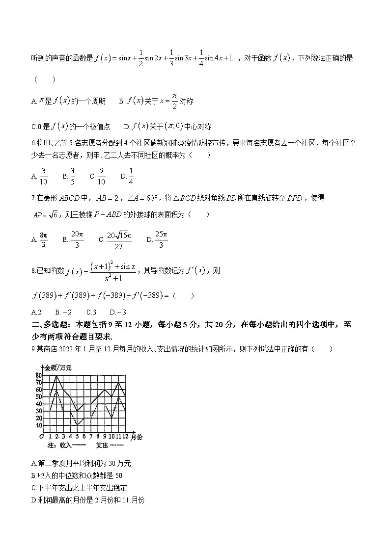 吉林省长春市实验中学2022-2023学年高三数学下学期模拟考试（五）试题（Word版附答案）02