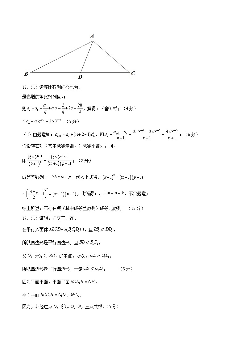 2023年高考数学押题卷03（新高考Ⅱ卷）（参考答案）第2页