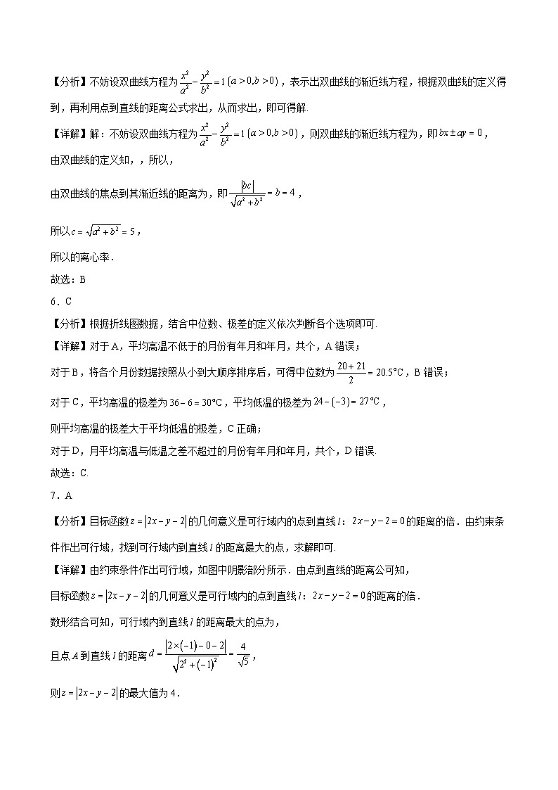 2023年高考数学押题卷01（甲卷文科）（参考答案）第2页