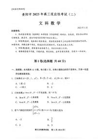 2023贵阳市高三模拟文理科数学试卷及参考答案