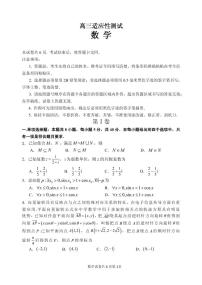 新高考数学高三适应性测试卷（原卷版+教师版）