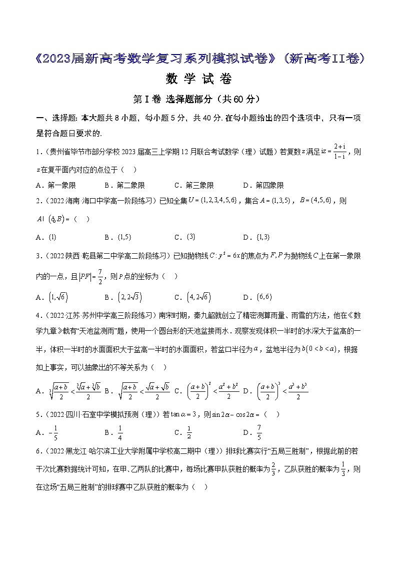 专题6 《2023届新高考数学复习系列模拟试卷》（新高考II卷）301