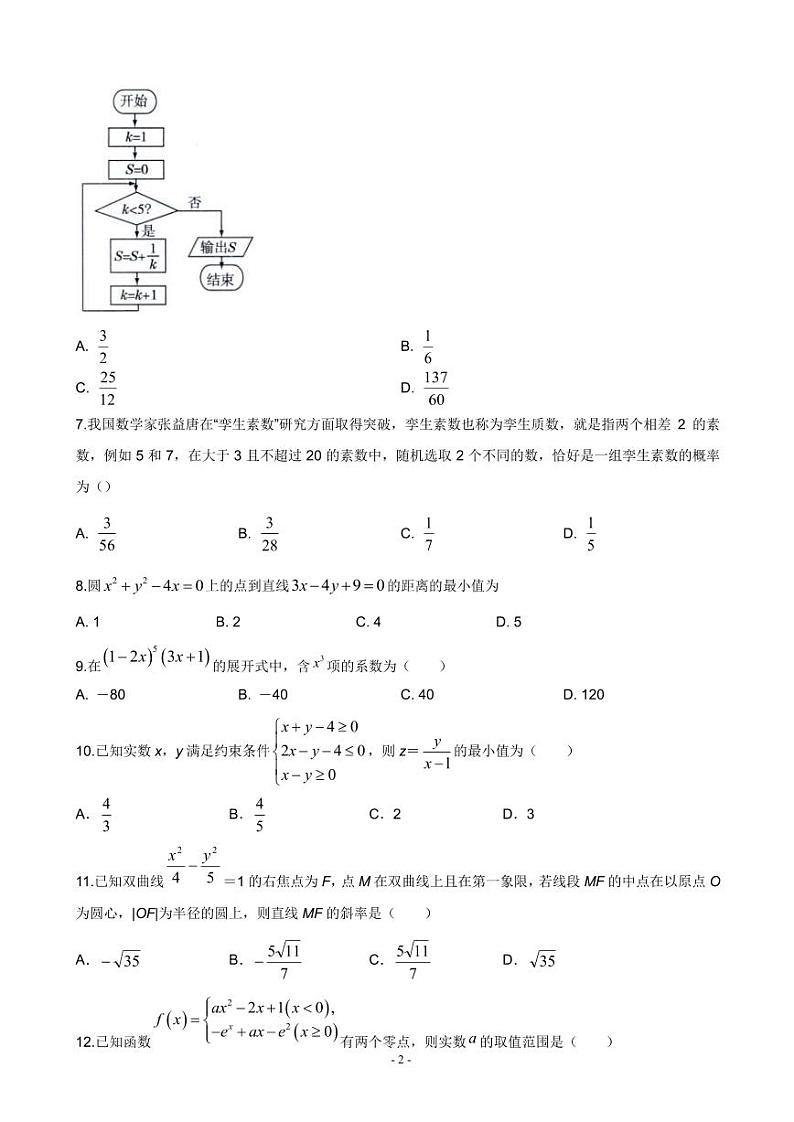 2022届全国高考压轴卷 数学理（全国甲卷）（PDF版）02
