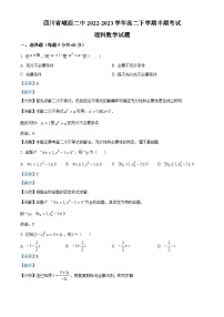 四川省乐山市峨眉第二中学2022-2023学年高二数学（理）下学期期中试题（Word版附解析）