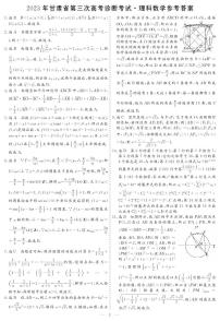 2023年甘肃省第三次高考诊断考试（三模） 理数答案