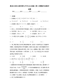 黑龙江省哈尔滨市第九中学2023届高三第三次模拟考试数学试题（含解析）