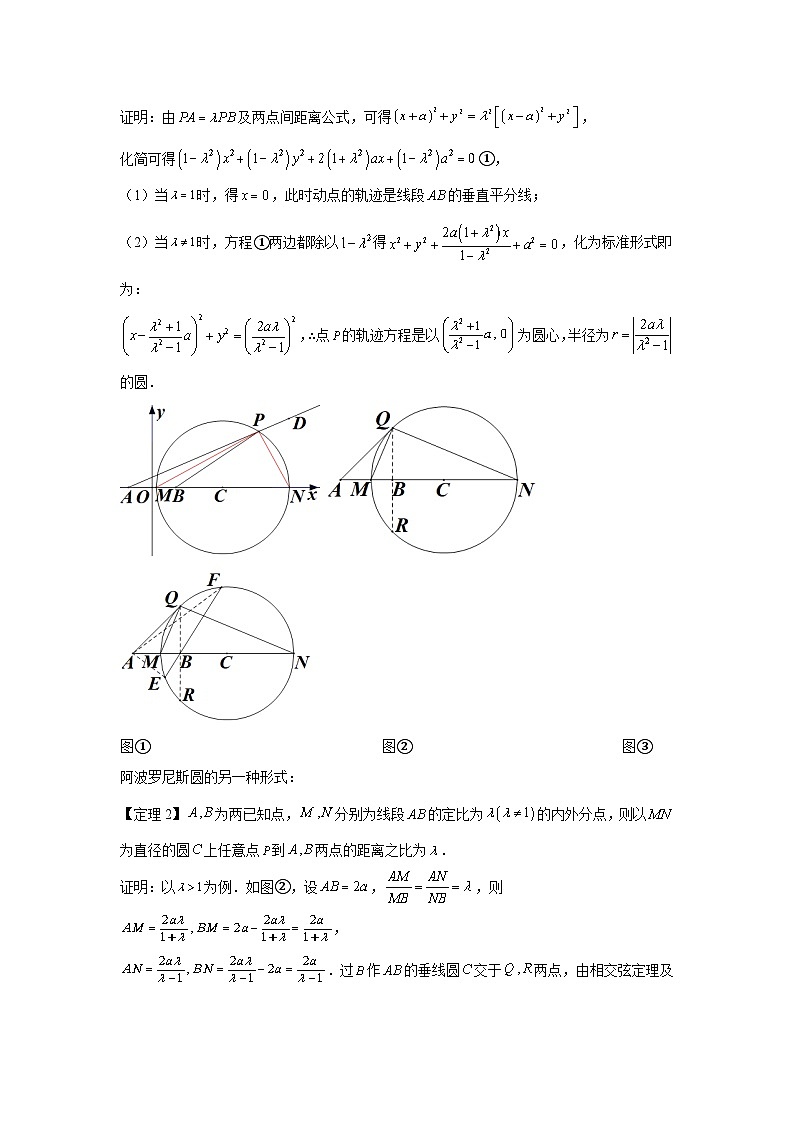 高考数学二轮复习微点1 阿波罗尼斯圆介绍及其直接应用（原卷版）第2页