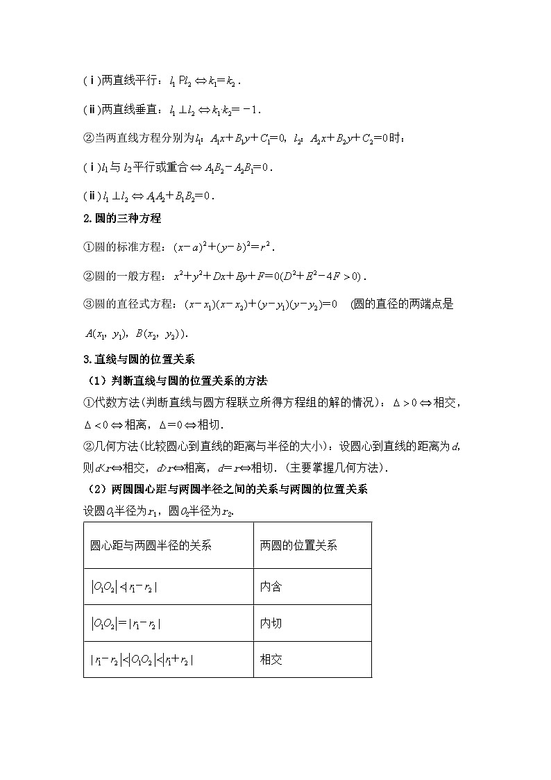 专题八 解析几何——2023届高考数学公式定律速记清单第2页