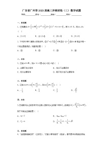 广东省广州市2023届高三冲刺训练（三）数学试题（无解析）