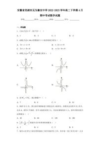 安徽省芜湖市无为襄安中学2022-2023学年高二下学期4月期中考试数学试题