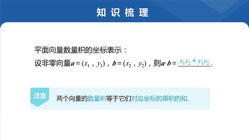 6.3.5 平面向量数量积的坐标表示 课件-高一下学期数学人教A版（2019）必修第二册第7页