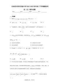 吉林省长春市实验中学2022-2023学年高三下学期模拟考试（五）数学试题